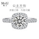 MoLi18k金公主方包人工培育鉆石求婚戒指1克拉鉑金鉆戒生日禮物送女友 銀培育鉆D色VVS/GRC證書 1克拉