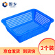 固鄉(xiāng) 長方形塑料籃子大號加厚周轉(zhuǎn)筐整理玩具雜物服裝框洗菜筐收納筐 洗菜籃藍色5號 2個裝