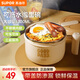 蘇泊爾不銹鋼碗帶蓋防漏大容量學(xué)生宿舍上班族食堂專(zhuān)用便攜可瀝水泡面碗 生酪咖丨配不銹鋼餐具丨 1300ml