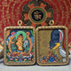 青藏源西藏純手繪扎基拉姆黃黑財(cái)神大黑天文殊菩薩藥師佛小唐卡佛牌吊墜 文殊菩薩生肖兔守護(hù)神4*5cm