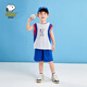 史努比史努比速干運動(dòng)男女童套裝2024年夏季新款無(wú)袖寶寶兒童籃球服   D01紅色 130 
