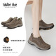 Walker Shop奧卡索女鞋休閑運動(dòng)健步鞋女中老年平底一腳蹬媽媽鞋V133609水泥
