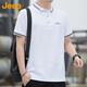 吉普（JEEP）短袖T恤男士夏季polo衫商務(wù)休閑寬松涼感上衣服男裝 白色 L