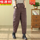 恒源祥時(shí)髦洋氣媽媽羽絨棉褲女冬外穿防寒保暖松緊腰大碼顯瘦加棉哈倫褲 咖色 L 【115-130斤】