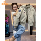 派吉鯊?qiáng)A棉棒球服外套女短款2025冬季新款飛行員夾克小個(gè)子休閑二棉棉服 薄荷綠   加棉 M 建議100斤穿
