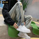 才俏美式復古破洞牛仔褲男秋季薄款設計感歐美高街潮牌開(kāi)叉拉鏈褲子男 [藍色-279-高品質(zhì)] L 110-120斤