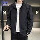 羅蒙（ROMON）外套男春季休閑夾克男士潮流寬松百搭上衣服男裝 黑色 2XL 