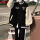 FSHE外套女2025新款衣服女春秋加絨百搭原宿風ins寬松學生棒球服夾克 1998款刺繡黑白【 】 常規(guī) S