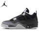 耐克NIKE男子休閑鞋喬丹AJ4 JORDAN 4中幫運動鞋FQ8138-002黑白44.5