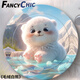 FANCYCHIC空調(diào)孔裝飾蓋堵孔管子空調(diào)管堵孔器管道神器堵洞堵塞器遮擋口封堵 【可拆圓蓋】毛絨白熊 61-69mm洞口