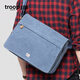 Troop挎包男包單肩包男斜跨包潮歐美復古男士斜挎包背包帆布包橫款男包 中號藍色TRP0241【A款】