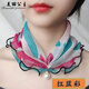 美麗公主 絲巾女時(shí)尚百搭春秋薄款韓版洋氣護脖小絲巾防曬護頸紗巾 3#紅藍彩