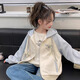 迪士尼女童春裝外套2025新款洋氣中大兒童休閑連帽棒球服春秋款開(kāi)衫上衣 藍色外套 160