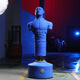 搏克形 假人拳擊沙袋家用全人形立式吸盤(pán)不倒翁沙包武術(shù)散打搏擊訓練 藍色（硅膠材質(zhì) 底座裝水200斤）