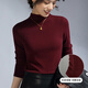 打底衫女2025秋新款半高領(lǐng)修身顯瘦韓版女士?jì)却钌弦卵髿忾L(cháng)袖t恤 安可拉紅【春秋款】 L 【建議105-115斤】