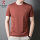 勁霸短袖t恤夏季新款圓領(lǐng)純色桑蠶絲半袖商務(wù)休閑體恤衫 6305 紅色 L 175/92A【適合140-155斤】