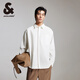 杰克·瓊斯（JACK&JONES）潮流時(shí)尚簡約風(fēng)字母刺繡寬松舒適百搭尖領(lǐng)長袖襯衫男裝225105018 A06雪白色 M