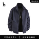 【品牌現(xiàn)貨撤柜清倉(cāng)】春秋季外套男薄款休閑商務(wù)立領(lǐng)夾克寬松大碼 藍(lán)色 XL