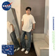 nasawassup重磅純棉短袖男款夏季潮牌t恤男美式寬松半截袖內搭半袖五分袖 白色T1 【重磅280克】 2XL 【建議150斤-180斤】