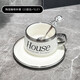 榮淘輕奢感咖啡杯套裝精致歐式下午茶杯子高顏值陶瓷馬克杯 House咖啡杯碟帶小熊勺子白色