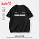 班尼路（Baleno）美式高街潮流男士短袖t恤純棉休閑寬松字母印花復古ins潮流體恤男