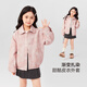 左西女童皮衣外套防風(fēng)皮夾克春秋2025新款女孩上衣兒童春裝 粉色 130