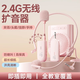 博音無(wú)線(xiàn)領(lǐng)夾麥克風(fēng)擴音器老師上課用小蜜蜂擴音器教師專(zhuān)用的大音量手持講課教學(xué) 四合一雙麥版+擴音器【新粉】