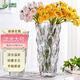 呂姆克花瓶擺件不規則加厚新款玻璃花瓶書(shū)房客廳裝飾大號透明花瓶8532