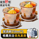 欣美雅（xinmeiya）可微波玻璃湯碗上班族帶飯便當(dāng)盒保鮮盒冰箱大容量湯盒耐高溫湯罐 琥珀色湯碗*2+保溫包+餐具