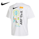 耐克（NIKE）純棉短袖男裝春夏季透氣舒適圓領(lǐng)寬松跑步運動(dòng)服印花潮流T恤上衣 HM4454-100/偏大/建議小一碼 L /175/92A