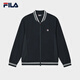 FILA 斐樂官方男士針織長袖外套2025夏季新款舒適簡約休閑棒球服 傳奇藍-NV XL 180/100A/XL