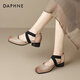 達芙妮芭蕾瑪麗珍女淺口單鞋2025春季新款豬鼻子粗跟氣質(zhì)包頭涼鞋