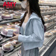 愛(ài)麥依短款外套女夏款2025新款連帽衛衣小個(gè)子休閑上衣初秋裝韓系穿搭 淺藍色/春秋【店主aa/款】 薄款 M 86-105斤【正版品質(zhì)】