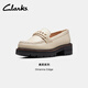 Clarks其樂Orianna Edge女鞋春夏奶油鞋JK學(xué)院風(fēng)厚底樂福鞋豆豆鞋單鞋 乳白色 261703614 39