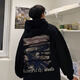 肯奈迪男士衛(wèi)衣美式高街重磅男女潮春秋2024新款連帽情侶款帽衫加絨加厚 黑色-連帽衛(wèi)衣-吶喊款 4XL 【172-180cm】