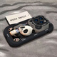 帥璽（SHUAIXI） 適用蘋果16/pro/max手機(jī)殼 iPhone16plus全包硅膠創(chuàng)意16e高級新款網(wǎng)紅卡通泡芙軟殼奶茶熊貓男女 【黑色】喝奶熊貓黑-贈膜 蘋果16