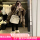 斐莉玥可拆卸大貉子毛領(lǐng)羽絨服女2024冬季新款小個子短款貉子毛加厚外套 卡其色[卡其色真貉子毛領(lǐng)] M 110-135斤