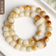 玉貝莎（YUBEISHA）新款白玉炭燒菩提根手串女雙圈醒獅跑環(huán)菩提子手鏈男文玩念珠佛珠 余白10mm