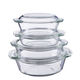 文盾（WENDUN） 微波爐光波爐專(zhuān)用器皿耐熱玻璃套裝碗烤箱玻璃餐具玻璃煲多規格碗 0.7L、1L、1.5L、2L四件套