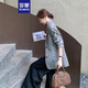 羅蒙灰色碎花西裝外套女2025春秋新款感韓系設(shè)計(jì)感小個(gè)子西服外套 碎花 M