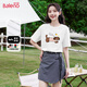 班尼路（Baleno）純棉寬松T恤短袖女2025年夏季新款潮流休閑圓領(lǐng)甜美可愛風(fēng)上衣