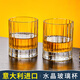 路易治·波米奧尼 意大利進口威士忌酒杯水晶玻璃杯XO洋酒杯子高顏值歐式高檔輕奢 豎紋圓底圓口威士忌杯255ml 兩支