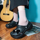 卡駱馳（crocs）女鞋厚底云朵洞洞鞋戶外休閑時(shí)尚一腳蹬沙灘鞋 206750-001 37-38