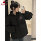夏雨瑤2025黑色百搭加厚棉服女冬季新款初中高中學(xué)生寬松外套面包服棉襖 黑色 M 85-95斤