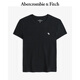 Abercrombie & Fitch【百搭圓領(lǐng)】小麋鹿圖案女裝25夏季美式修身短袖T恤139-5273 黑色 XS (160/84A)