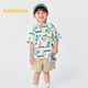 巴拉巴拉童裝男童短袖套裝兒童兩件套寶寶衣服夏裝卡通潮 白色調00311 90