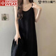 SNYDER WEAR吊帶黑色連衣裙長(zhǎng)裙2025夏季新款時(shí)尚先手遮肉氣質(zhì)女裝連衣裙子女 黑色 S (適合80-100斤)