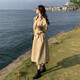 春乏2025流行中長款鹽系英倫風(fēng)衣女春秋感休閑小個子立領(lǐng)大衣外套女 卡其色 XS 建議105斤以下