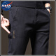 NASA WASSUP休閑褲男士2025新款春秋款彈力寬松百搭修身直筒男褲牛仔長褲 黑色常規(guī) 32 （體重125-145斤）