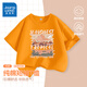 真維斯童裝男童t恤短袖2025新款兒童純棉半袖上衣中大童夏裝打底衫男孩衣服 【純棉款】橙/J熱帶夕陽(yáng) 130